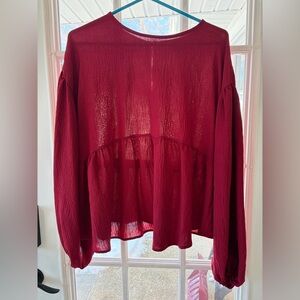 ARULA Deep Red Women's Blouse